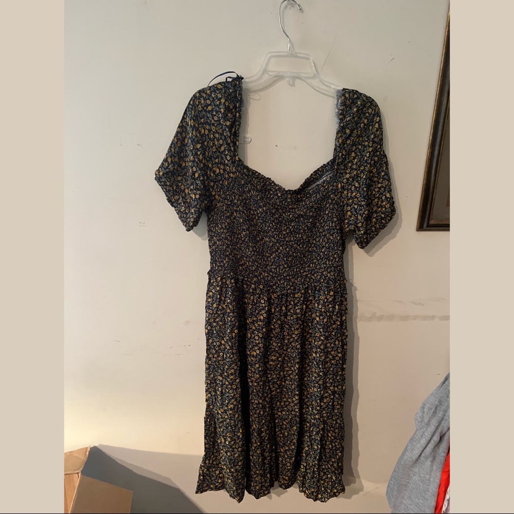 Black Dress with Sunflowers
